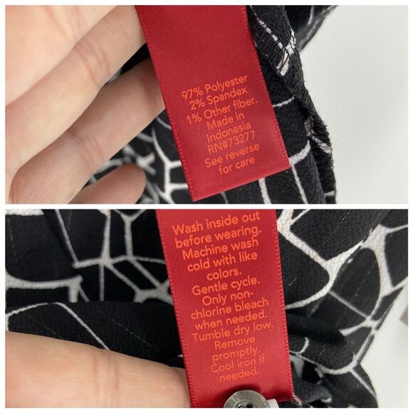 Jennifer Lopez Black Animal Print Drape Front Top NWT - Picture 13 of 14